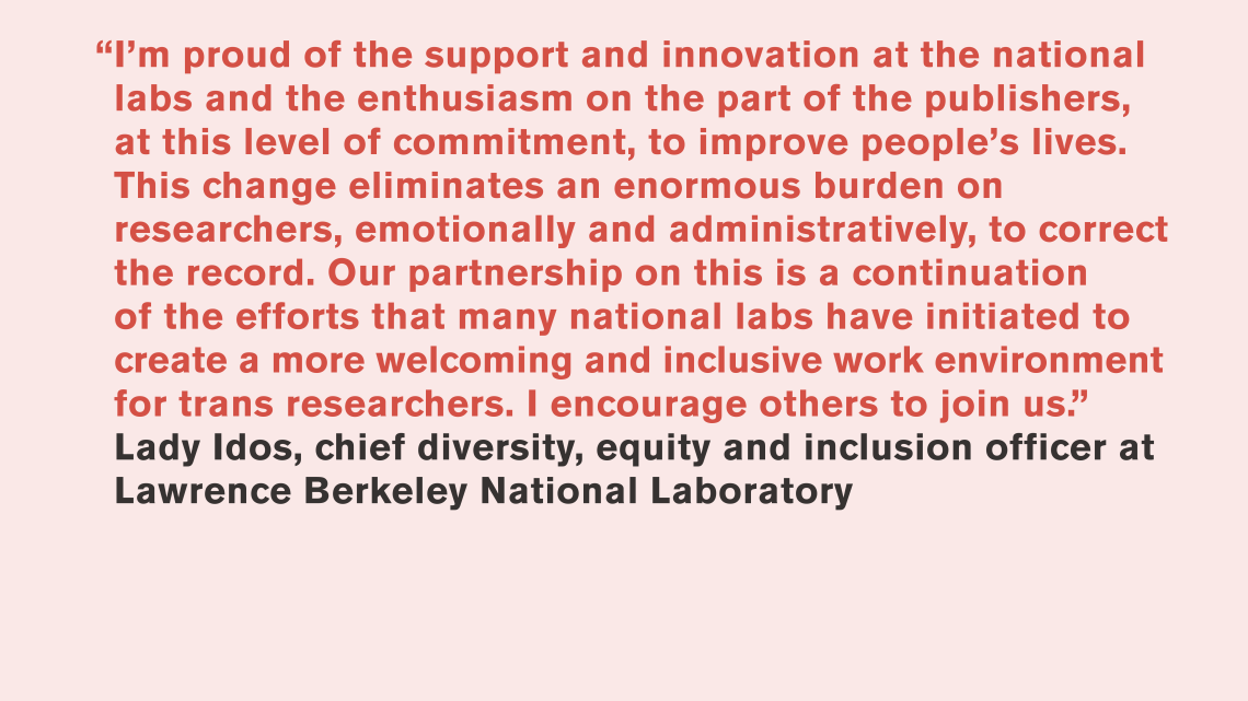 Lady Idos, Lawrence Berkeley National Laboratory