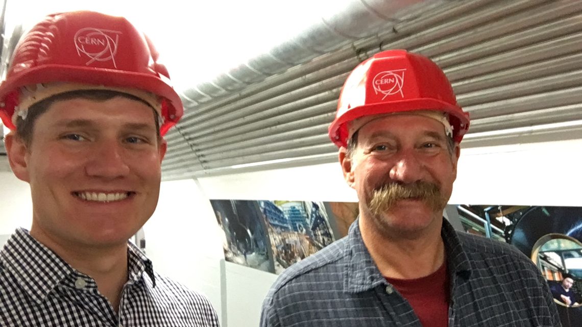 Pasner and his dad at CERN