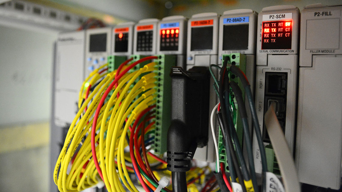 Yellow, red and black wires plugged into a device