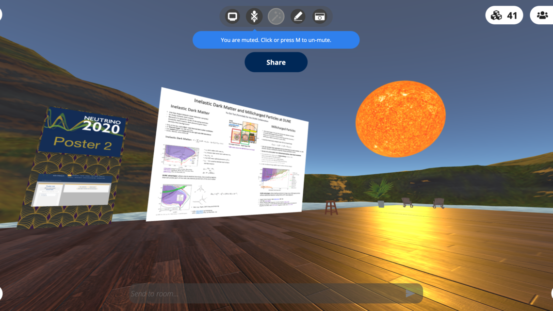 Screen shot of the solar neutrino room