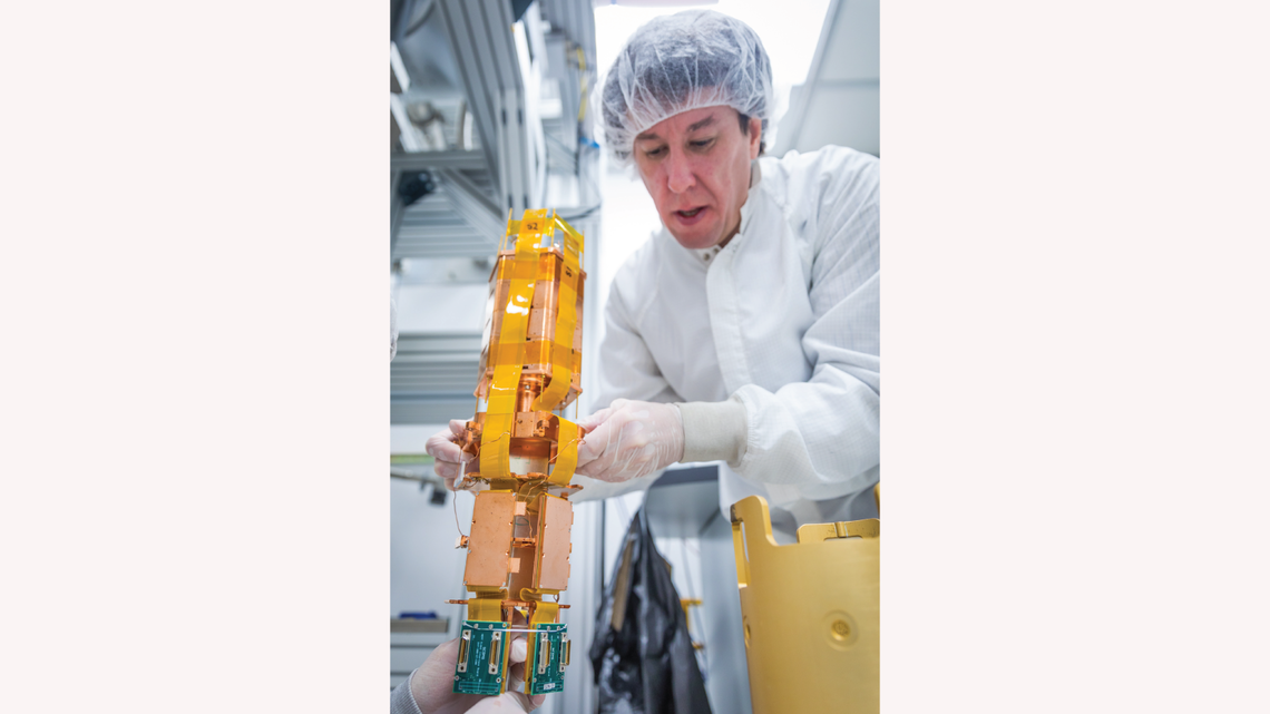 SLAC's Paul Brink is wrangling the SuperCDMS SNOLAB engineering tower.