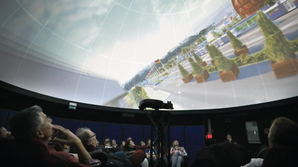 Photo of Strasbourg planetarium in France, visitors watched the program "Phantom of the Universe"