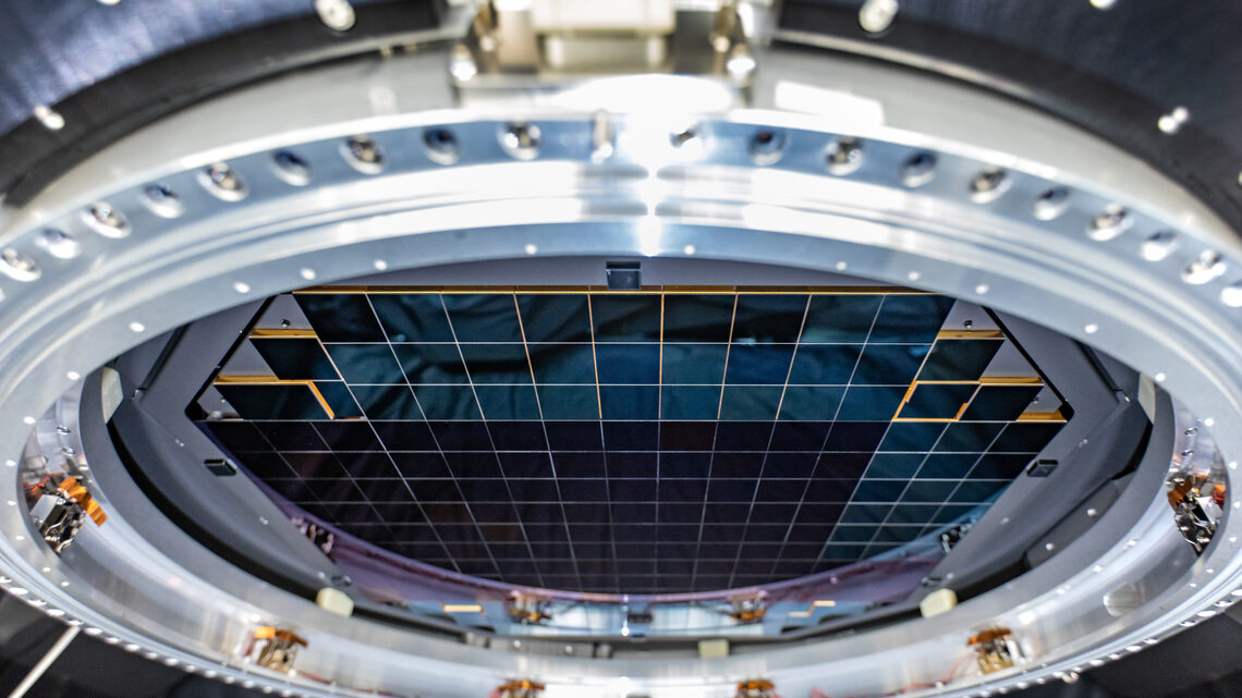 Photograph of the focal plane of the LSST Camera