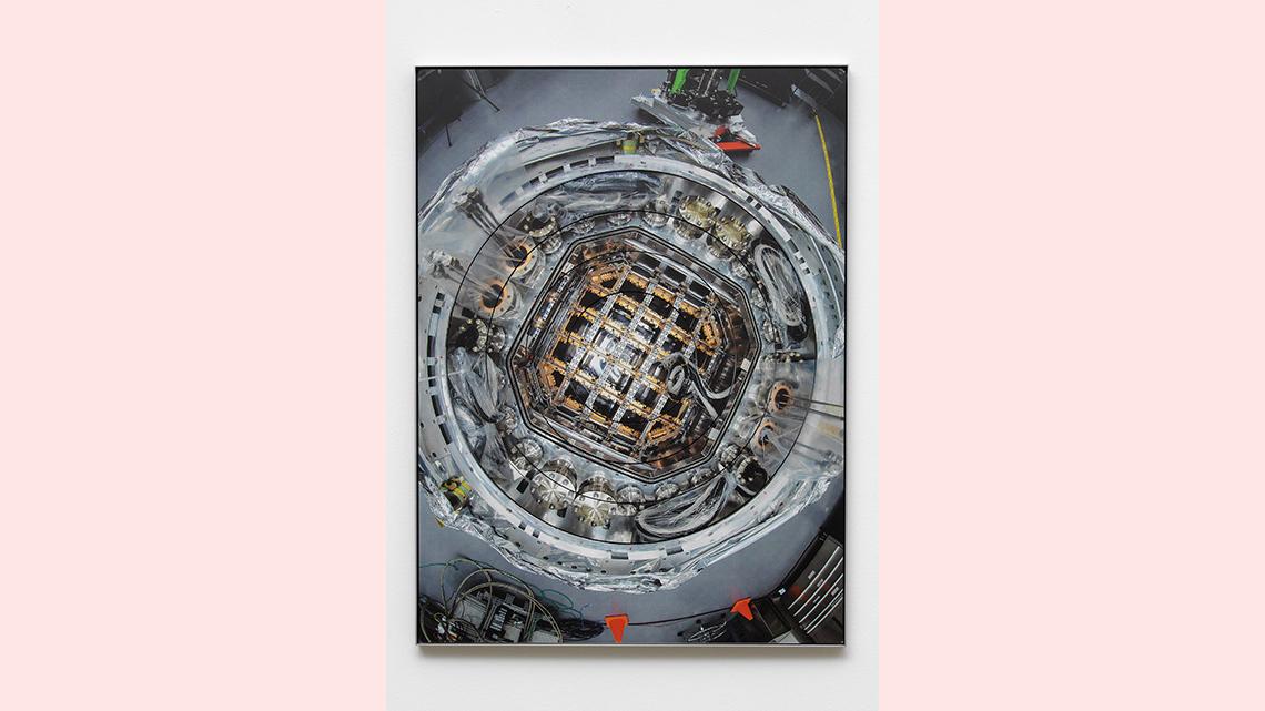 Photograph looking up into the LSST Camera