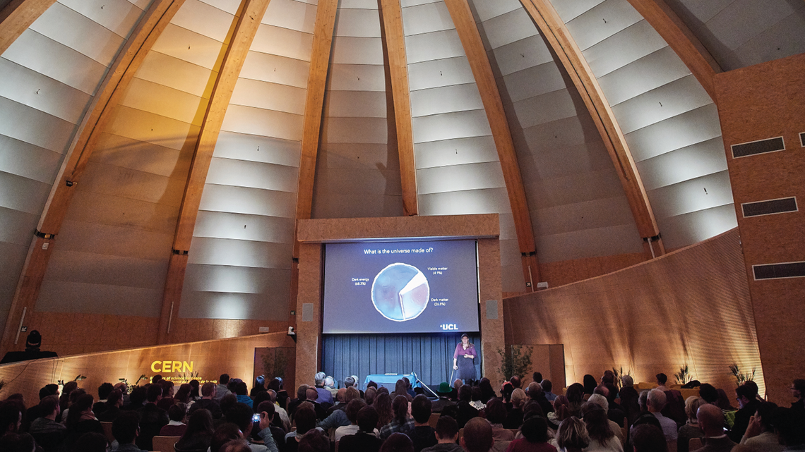 Photo of CERN joining the global celebration of Dark Matter Day from the Globe of Science and Innovation