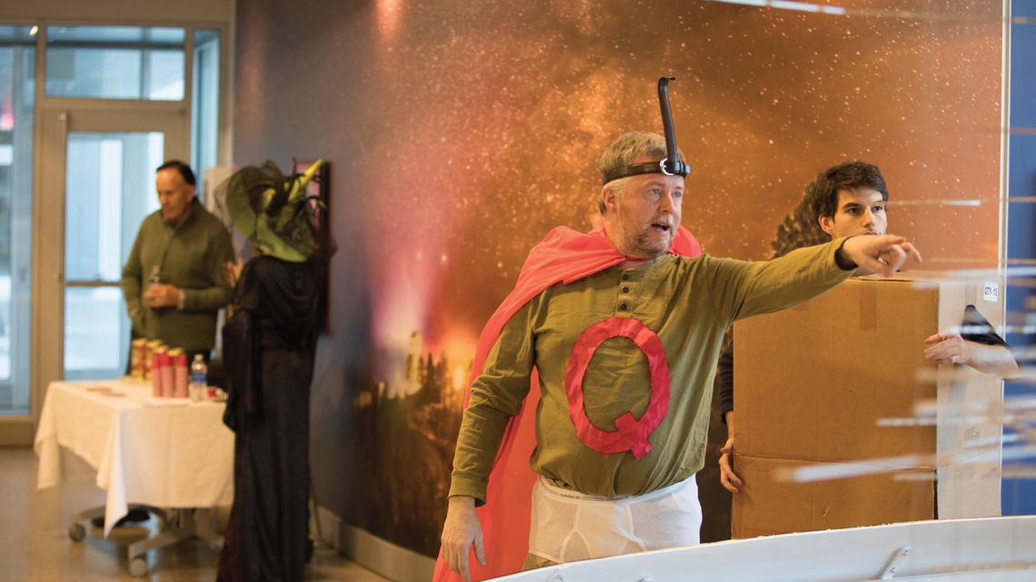 Photo for Dark Matter Day at Sanford Lab, James Haiston Jr. (aka Quailman) and Jack Genovesi (aka Jack-in-the-Box)