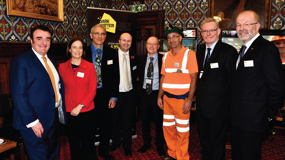 In a Parliamentary showcase at the House of Commons, MPs met with leading UK dark matter experts (L-R): Tommy Sheppard MP, Carol