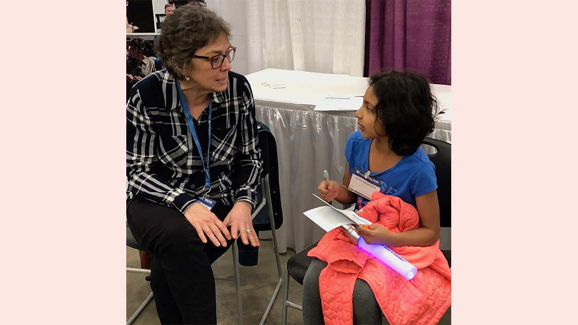 A girl interviewing