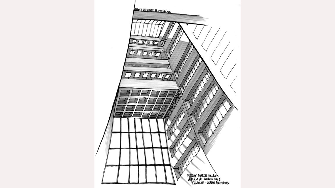 drawing of Wilson Hall interior 