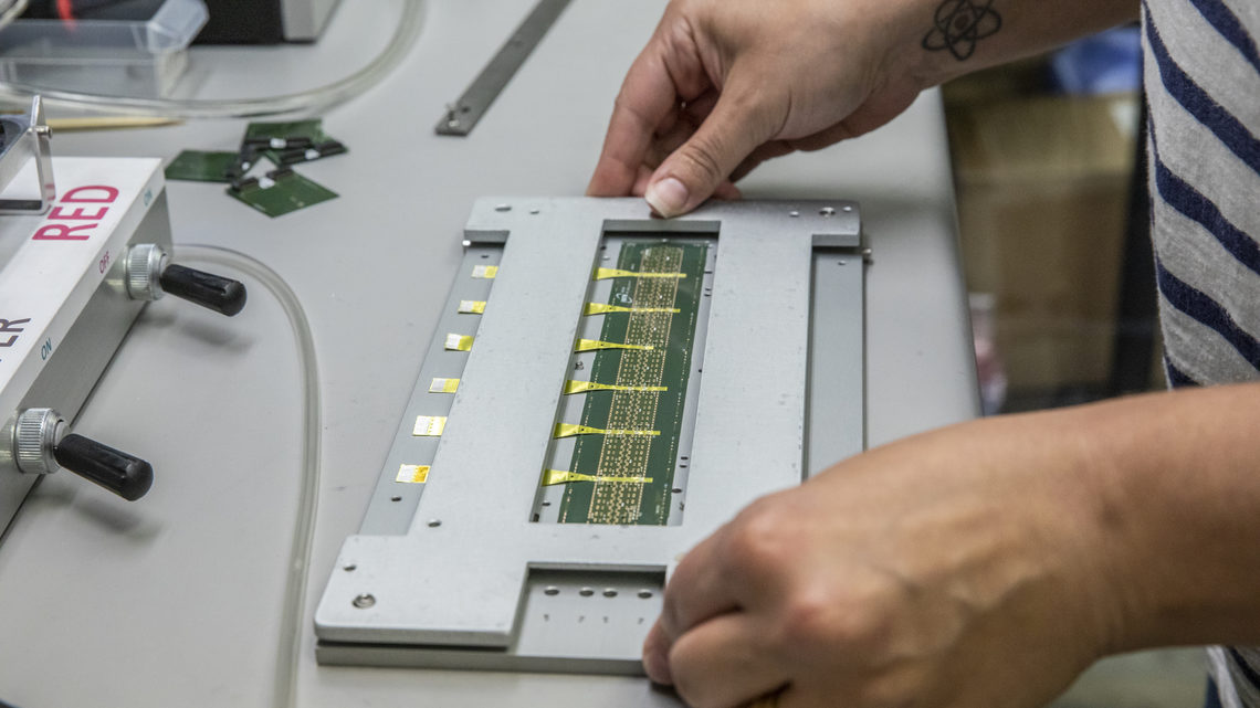 Nicole Apadula prepares silicon chip components