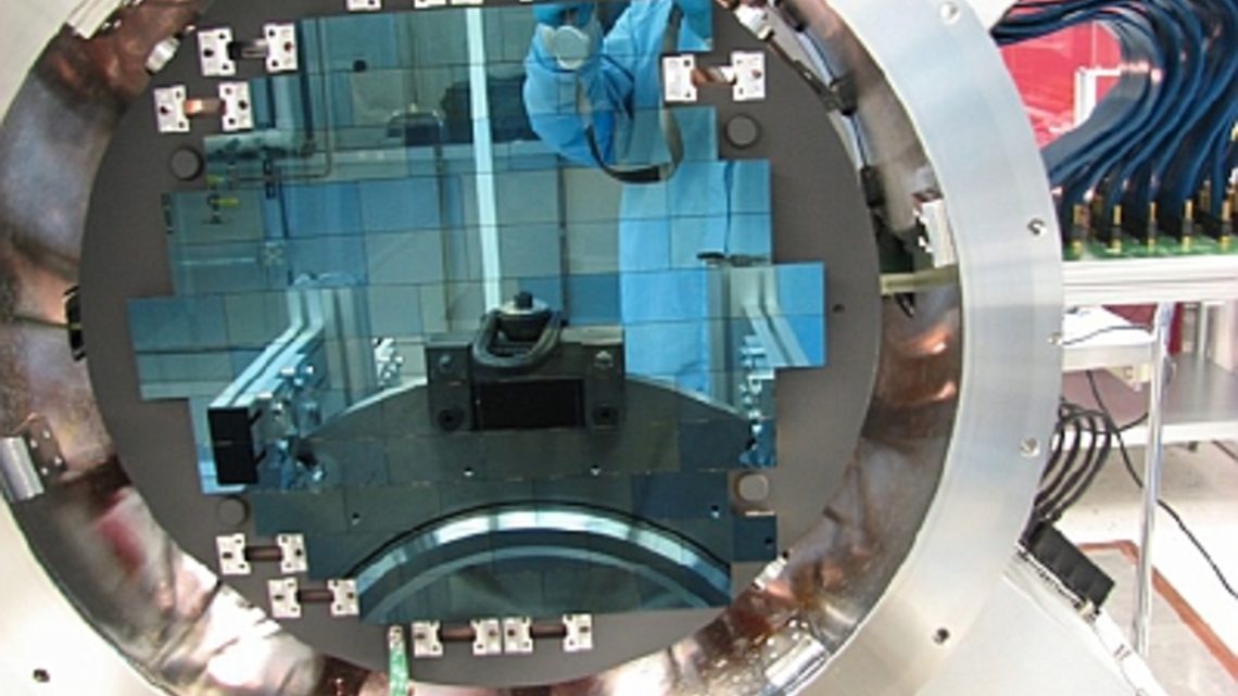 The CCD array of the Dark Energy Camera has a resolution of 570 megapixels—a hundred times that of the average digital camera