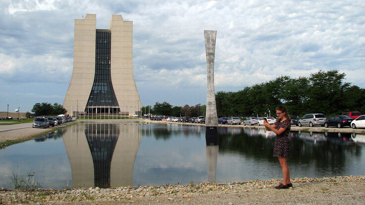 Pokemon GO player in front of Wilson Hall