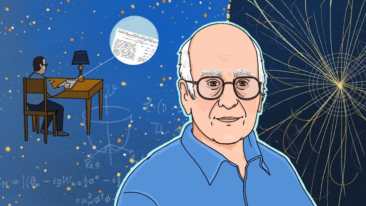 Illustration of Peter Higgs