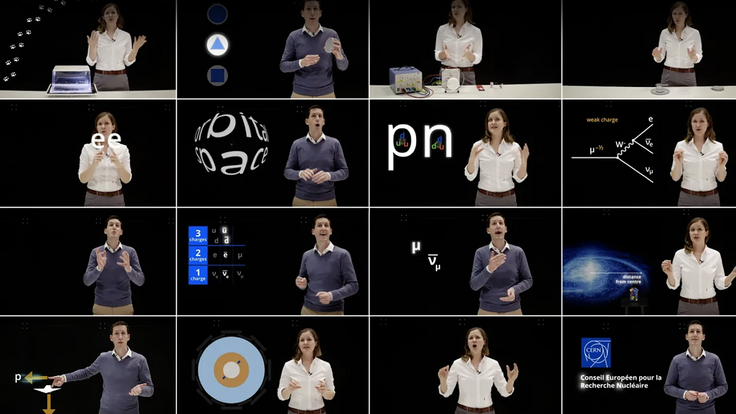 Composite image of teachers teaching physics online