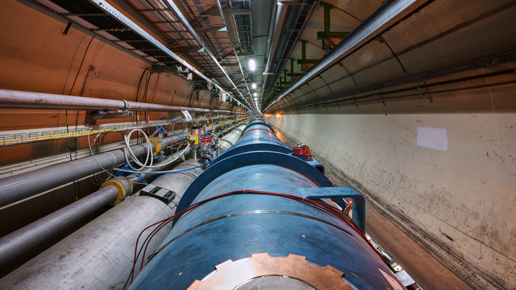 accelerator tunnel disappears in the distance