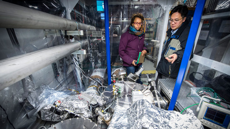 Photo of Physicist Aaron Chou keeps the Holometer experiment