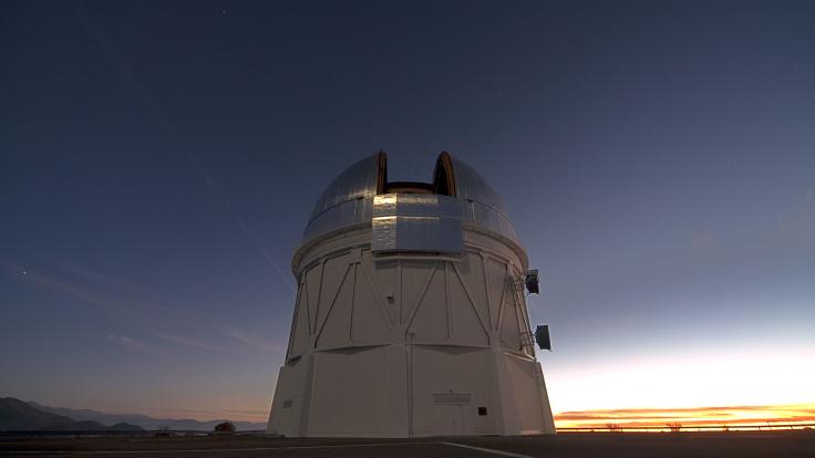 Photo of DECam on telescope