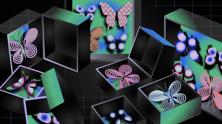 Illustration of a butterfly collection