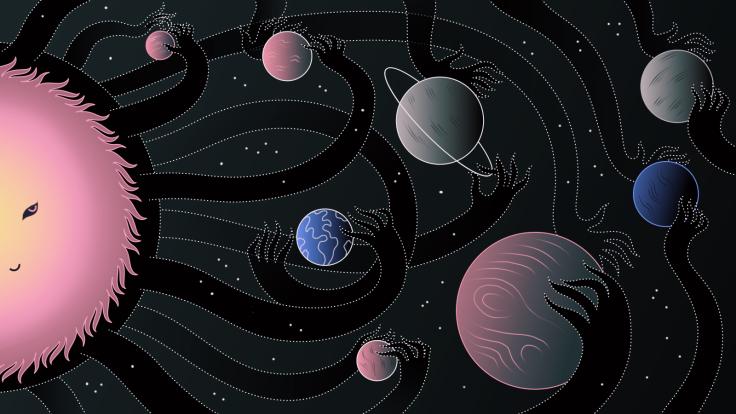 Illustration of the solar system