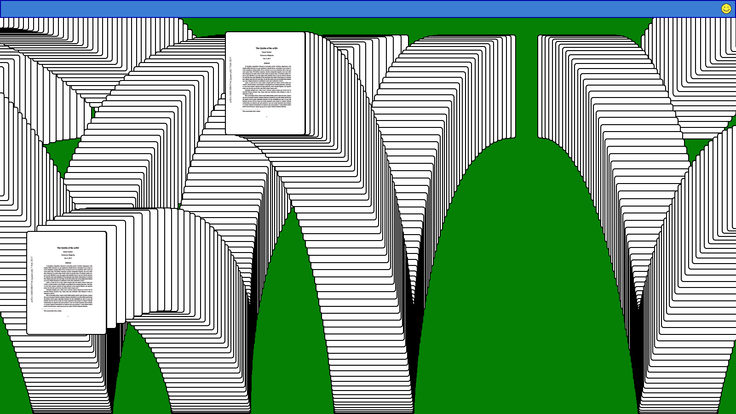 Illustration of cards bouncing that looks like a win in a game of solitary online
