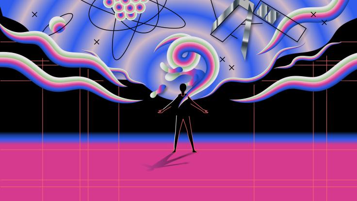 Illustration showing the many facets of a scientist