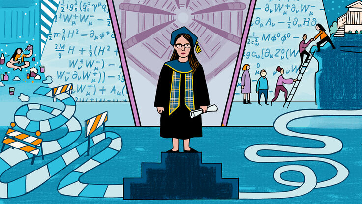 An illustration of Kira Burt including facets of her story