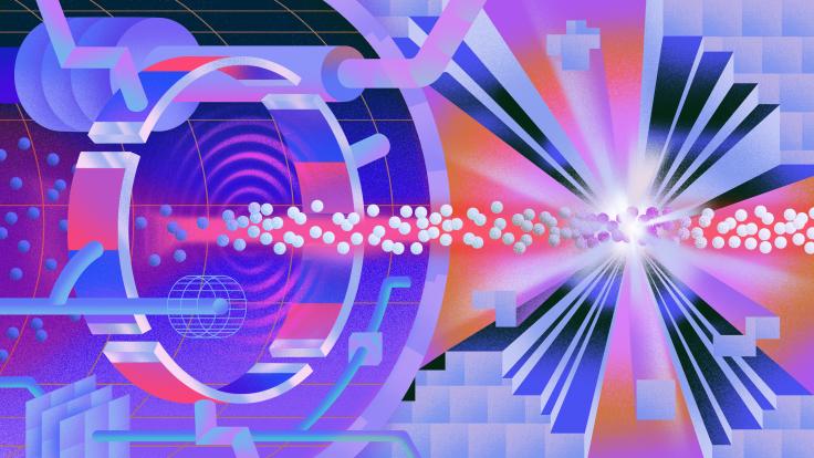 Illustration of particles being forced through a filter