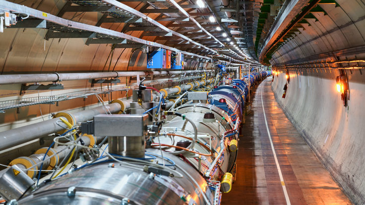 Photograph of the LHC tunnel