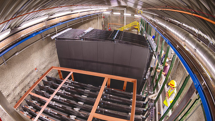 A NOvA near detector block in its new home 350 feet underground