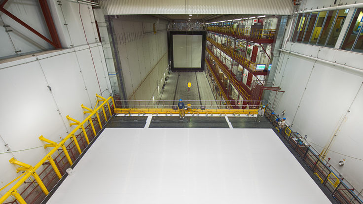 Photo of NOvA far detector hall