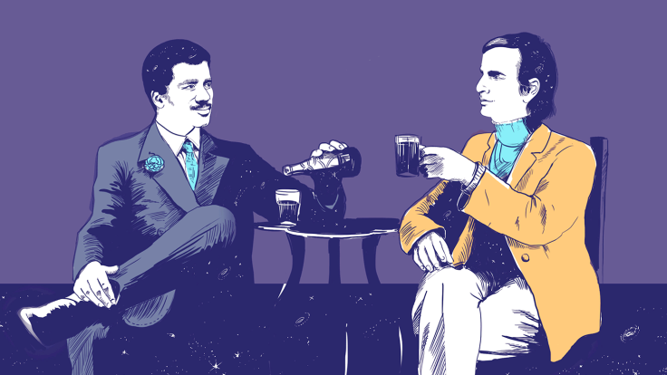 Illustration of Sagan and Tyson