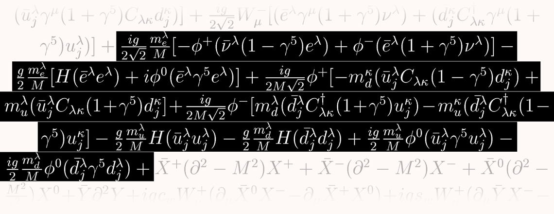 Black and white strips of equations